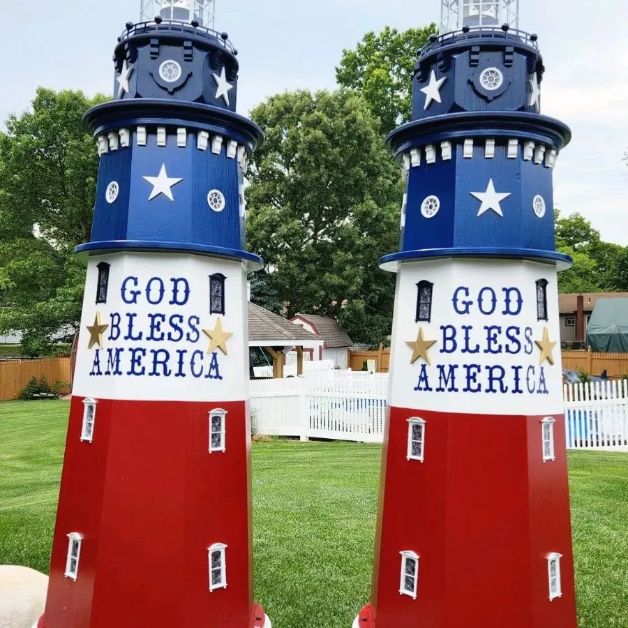 Bay creek crafts custom-built Lighthouses. all pvc rotating  3 foot to 12 feet.