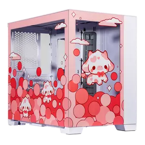 Velztorm Pink Bubble Cow Custom Art PC Case SFX O11 Dynamic Mini