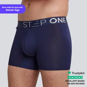 Step One Men's Trunk - Eclipse, Anti-Chafe, Breathable Bamboo Fabric, UltraGlyde Panels, Hidden Elastic Pouch, Premium Underwear, Athletic Daily wear