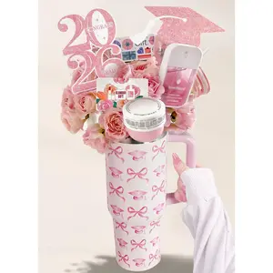 Graduation Gifts - 40oz Tumbler Bouquet Gift Kit - Class of 2026 Gift Ideas for Her Women Girls Funny Congrats Grad Gifts for 6th 8th Middle High School College