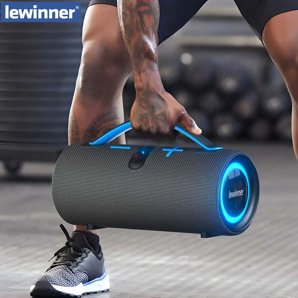 Flash Sale Lewinner Portable Bluetooth Wireless Speaker bathroom waterproof 30W*2 Dual Speakers IPX7 Waterproof Portable Bass Stereo Audio RGB Lights TWS Pairing for Home Outdoor Party Beach Gift Ideas,father'sdaygifts