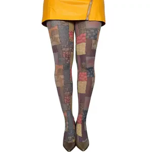 African Patchwork Patterned Tights