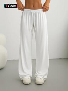 women's solid color drawstring waist wide leg pants, casual comfy loose fit trousers for everyday daily wear, ladies bottoms for all seasons