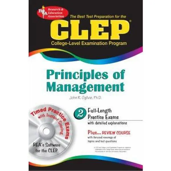 USED Book - CLEP Principles of Management w/ CD-ROM (CLEP Test Preparation) by Dr. John R Ogilvie Ph.D. (Paperback) - english