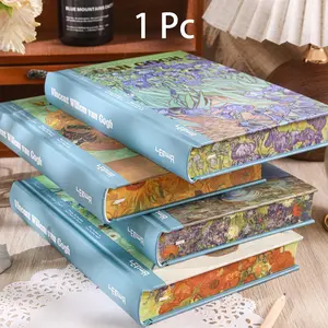 A5 Van Gogh Oil Painting Notebook, Hardcover Art Journal with Gold Foil Stamped Cover, Triple Side Printed Edges, Blank Inner Pages, Thick Writing Book for Sketching, Journaling, Planning and Decorative Desk or Gift Stationery