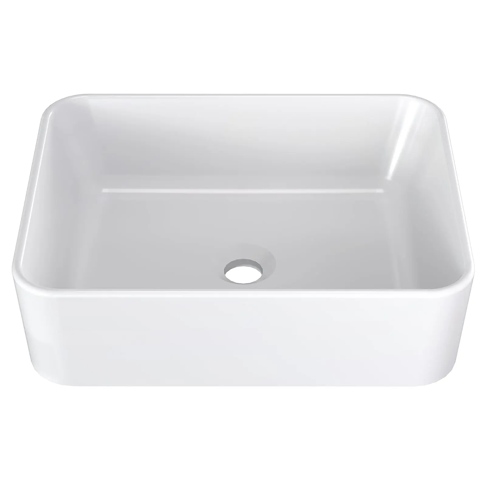 【GARVEE】Vessel Sink Rectangular,19" x 15" Bathroom Sink White Rectangle Porcelain Sink Lavatory Vanity Ceramic Vessel Sink, Rectangular Above Counter Sink Art Basin