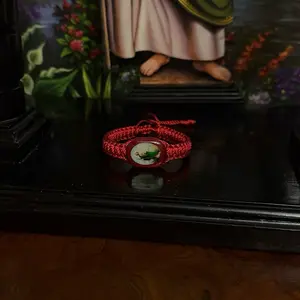 Adjustable Saint Jude Bracelet with Red Color String - Personal Accessory for Saint Jude Fans Religious Icon Holy Icon