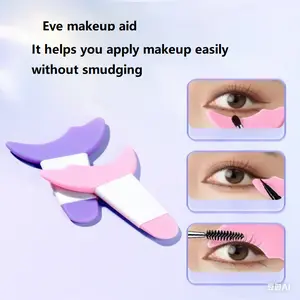 5pcs All-in-One Eye Makeup Assistant for Beginners! Crescent-Shaped Makeup Guard, Magic Tool for Effortless Lower Mascara Application and Eyeshadow Blending Cosmetic Silicone