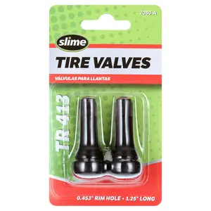 Slime Tubeless Tire Valves TR413 Replacement Black Rubber Valve Stem - 2080a