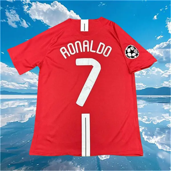 2007 2008 Home Retro red No.7 Ronaldo Short Sleeve Soccer Jersey