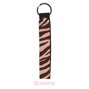 abbyrose Zebra Wristlet Key Chain Browns