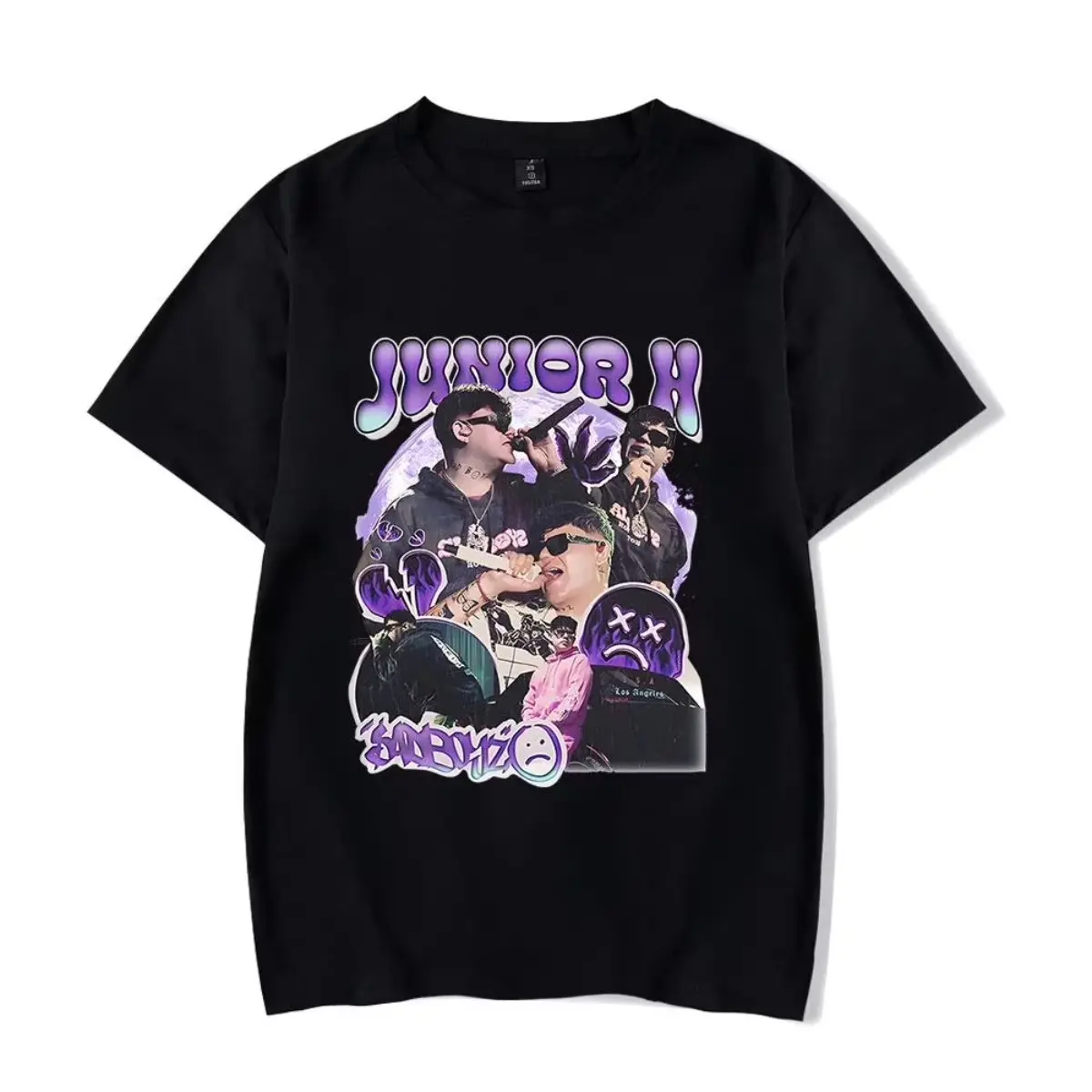 Junior H T-Shirt Sad Boyz Tour Merch Summer For Women/Men Casual O-neck Short Sleeve Tshirt Streetwear Classic Merch Shirt Tee T-Shirt For Women/Men Unisex Short Sleeve Tshirt Streetwear Gift for Children Youth Adult Birthday