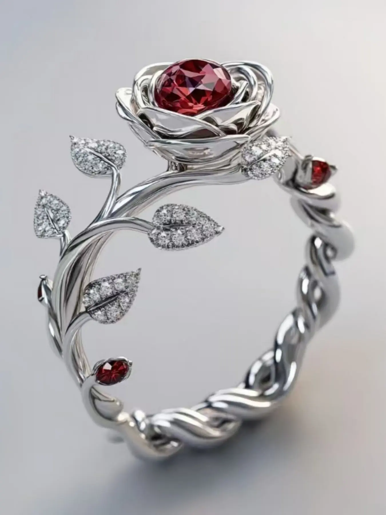 Elegant Women's Floral Sparkling Zircon Inlay Ring, Beautiful Rings, Fashionable Wedding Engagement Rings Party Jewelry Gift, 1pcs Trendy Flower Design Accessory, Synthetic Zircon Rings