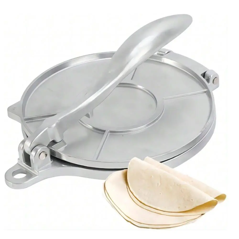 Portable Design Aluminum Alloy Construction Corn Tortilla Maker, 1 Count Multi-functional Hand-pressing Tortilla Maker, Homemade Pancake Tool For Small Kitchens, Lightweight, Easy to Clean