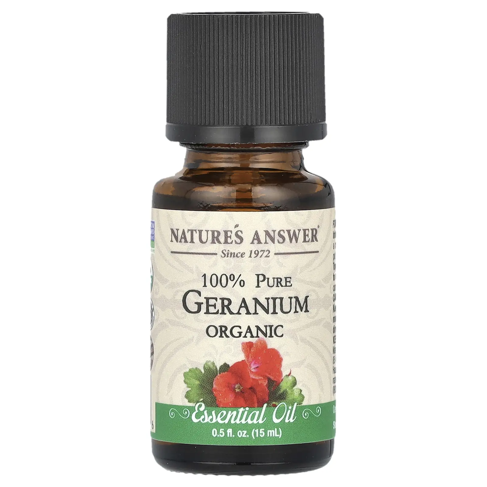 Nature's Answer 100% Pure Organic Essential Oil, Geranium, 0.5 fl oz (15 ml)
