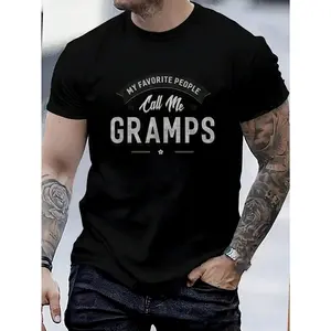 100% Cotton My Favorite People Call Me Gramps Men Grandpa T-Shirt Women's Men's Graphic Tee Crew Neck summer vacation Tops