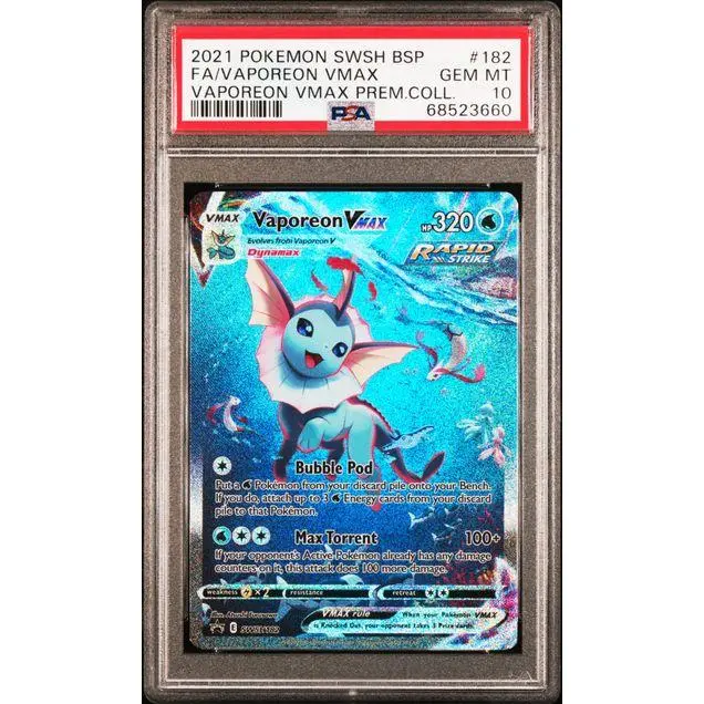Vaporeon Vmax Vaporeon Vmax Premium Collection #182 - [Graded PSA 10] Swsh Black Star Promo