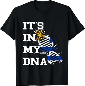 100%cotton Uruguay Flag It's In My DNA Molecule Uruguayan Roots T-Shirt