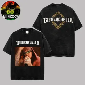 [X-26] BIEBERCHELLA Week 2 Coachella High-quality Acid Washed Cotton T-Shirt, Beliebers Shirt Hip-Hop Shirt, Coachella Festival Merch, Gift For Music Fan Graphic Tee