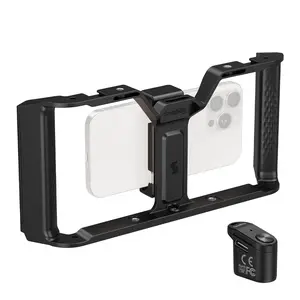 SmallRig IntegraGrip Wireless Control Universal Phone Cage, Ultra-Wide Dual handgrip Smartphone Video Rig with Cold Shoe Mount, Suitable for iPhone 17 16 & Android, for Videomaker Vlogging Content Creator Kit Camera Tripod 5355/5356