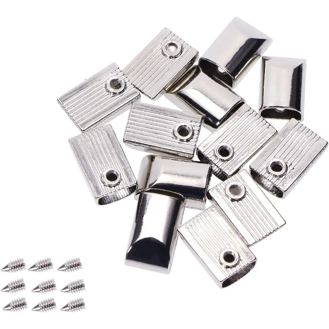 20 count Metal Zipper Stopper, Rectangle Style Zipper Tail Clip ()