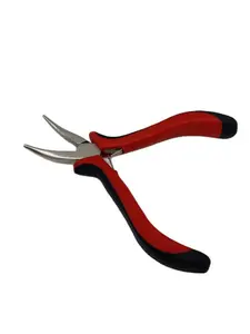 1 piece 5 inch Red Bent Nose Plier with smooth jaw Hair clamp for micro ring hair extension