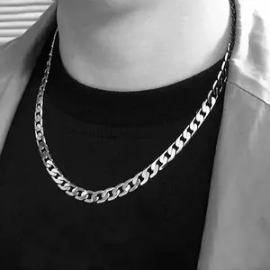 925 Sterling Silver Necklace For Men Women 16/18/20/22/24 Inches Classic 6MM Chain Luxury Jewelry For Wedding Christmas