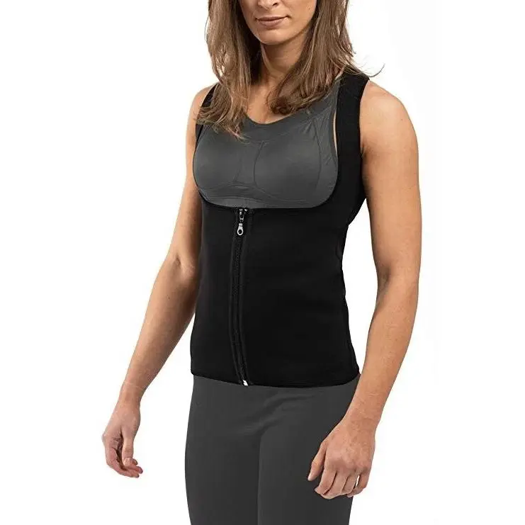 3KB Active Women's Neoprene Sweating Workout Waist Trainer Zipper Shirt - Multiple Sizes & Styles