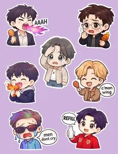 [Sticker Sheet] Come on Wing Sticker Sheet, Chicken Wing Sticker, KPOP Fan Gift Sticker