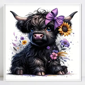 Cow Pattern DIY Diamond Arts Colorful Painting Kit without Frame, DIY 5D Diamond Arts Colorful Painting Kit, Wall Art Decor for Home Living Room Bedroom, Diamond Painting Kits