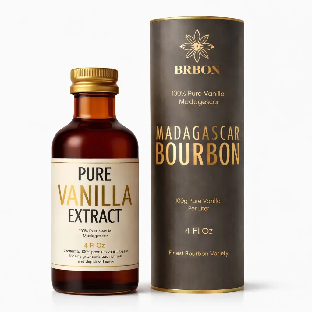 BRBON 4oz Pure Vanilla Extract | Made from Premium Madagascar Bourbon Vanilla Beans | Pure Extract Perfect for Baking, Cooking & Desserts | Non-GMO, Gluten-Free, Vegan & Kosher | 4oz. Bottle Gourmet