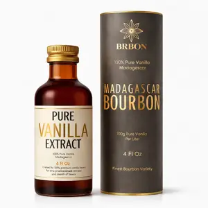 BRBON 4oz Pure Vanilla Extract | Made from Premium Madagascar Bourbon Vanilla Beans | Pure Extract Perfect for Baking, Cooking & Desserts | Non-GMO, Gluten-Free, Vegan & Kosher | 4oz. Bottle Gourmet