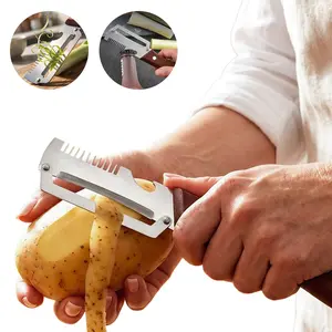 MultiFunctional Vegetable Peeler for Kitchen,Bottle Opener & Green Onion Comb Teeth,Non-Rusting Heavy Stainless Steel,Non-Slip Ergonomic Handle,Suitable for Various Vegetables And Fruits