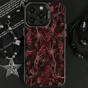 Gothic Horror Style Blood Hand and Eye Pattern Tpu Anti-Drop Phone Case for iPhone 6/7/8/x/11/12/13/14/15/16/17 Pro Max, Perfect Gift