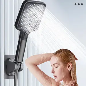 Square Handheld Shower Head – Minimalist Design, High Pressure & Skin-Friendly Water Flow