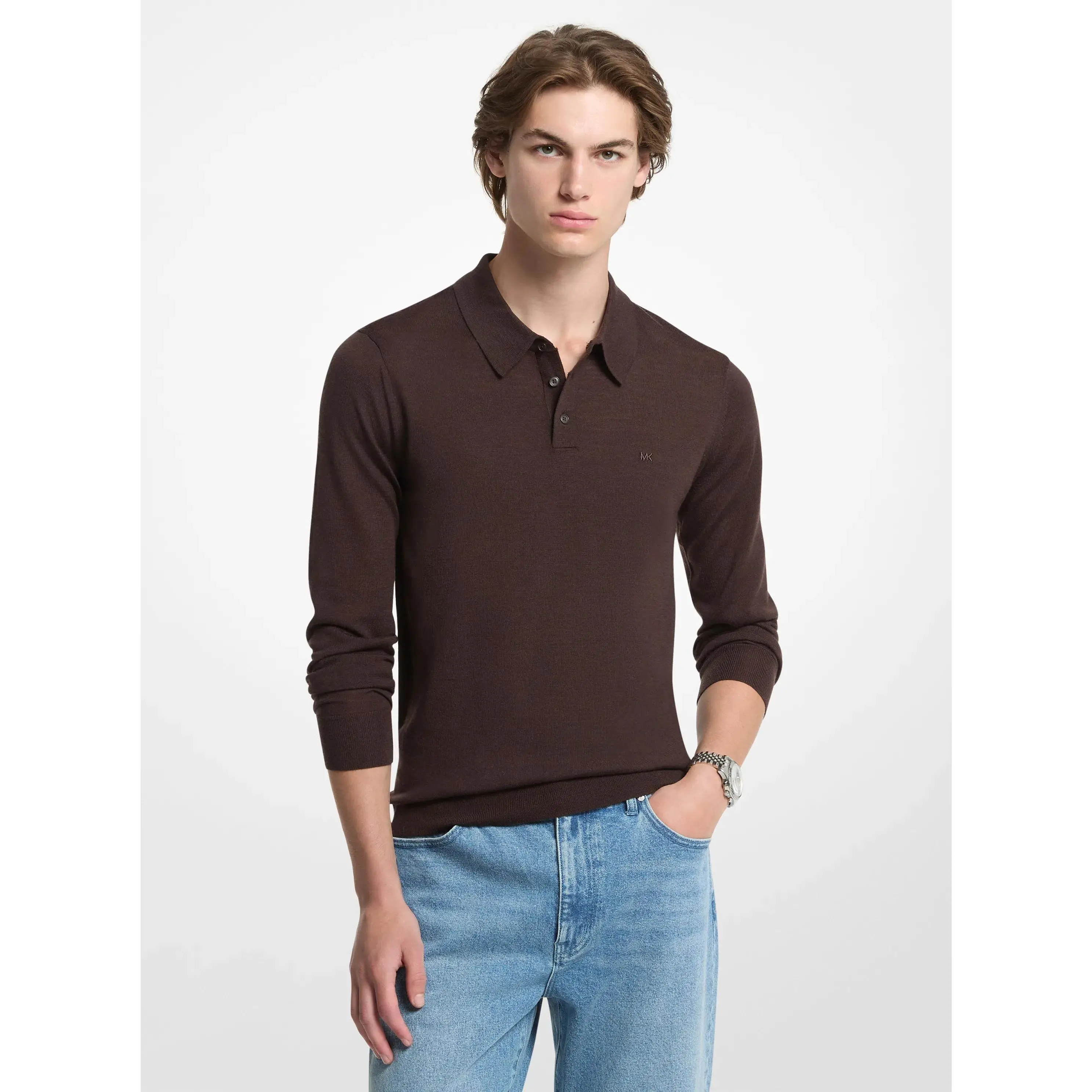 Merino Wool Polo Sweater
