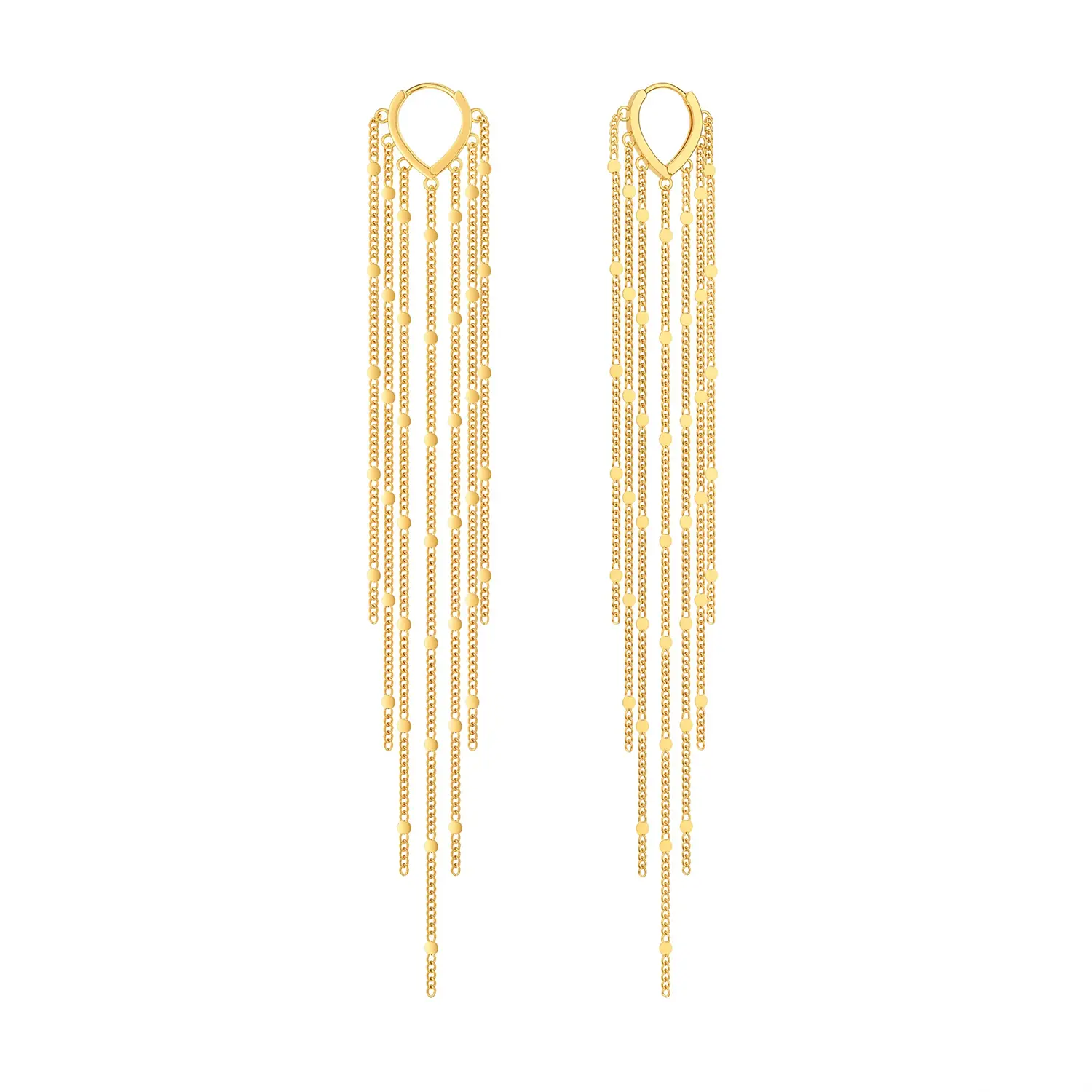 Long Tassel Drop Earrings, Multi-Layer Disc Fringe Drop Earrings, Sparkling Earrings Chain Fringe Statement Jewelry for Prom Wedding Party