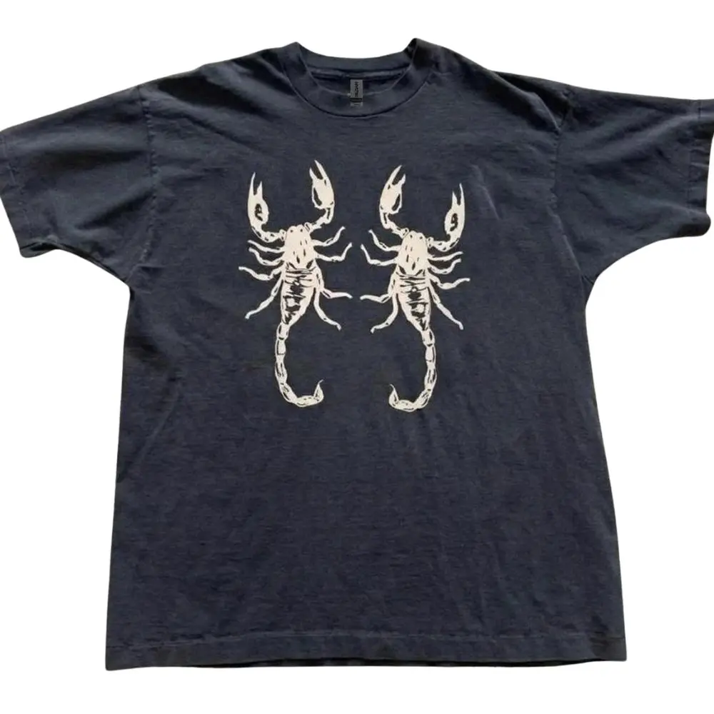 The Twin Scorpion Graphic T-Shirt, Gothic Zodiac Scorpio Tee, Vintage Dark Aesthetic Shirt, Astrology Streetwear, Unisex Aesthetic Gift, Nature Lover Unisex Gift