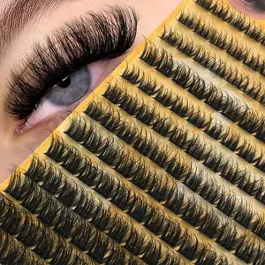 156pcs Eyelash Bundle Set, Lashes Length 10-16mm, Free Combination, Natural Voluminous Cat Eye Effect, Individual False Eyelashes