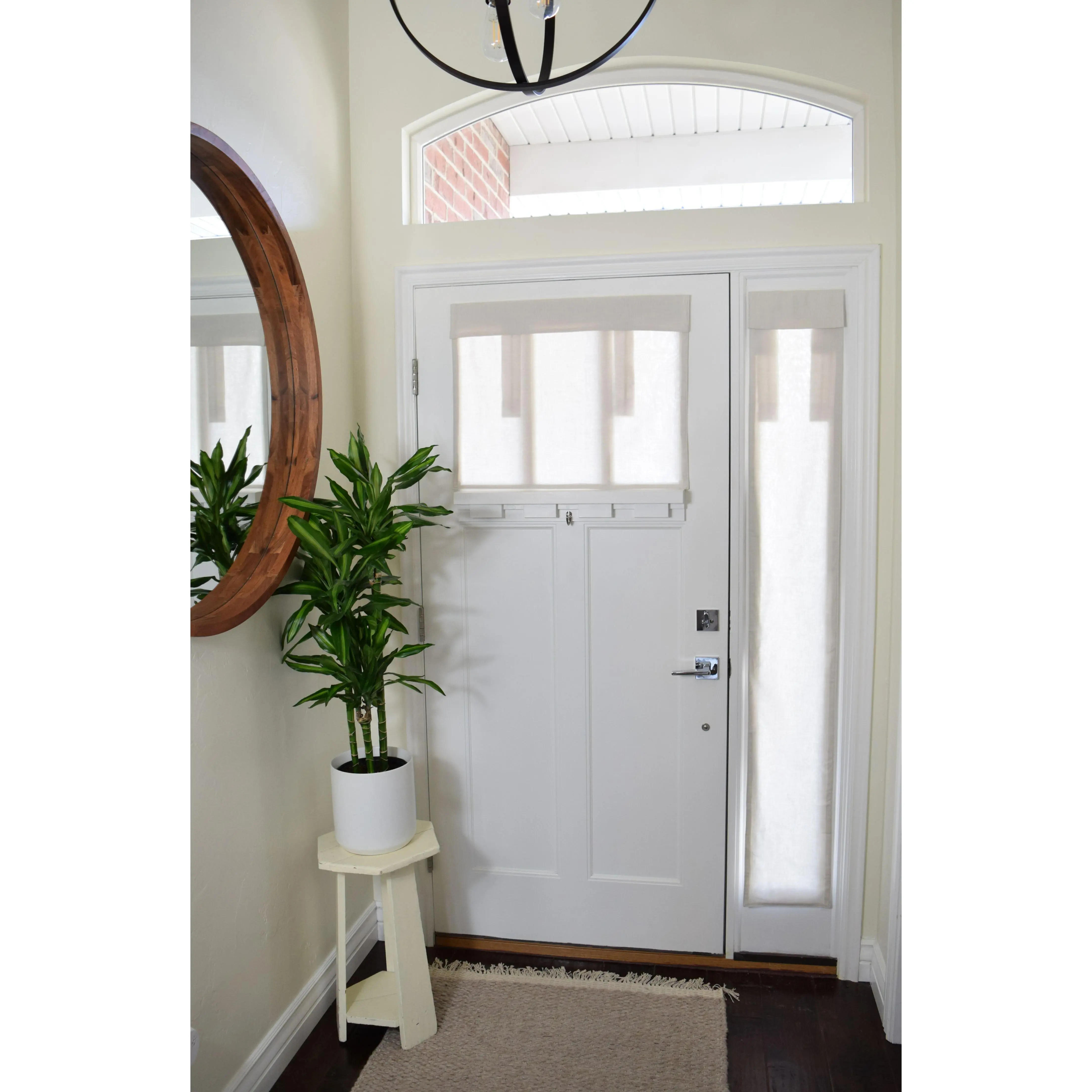 Natural Beige Small Front Door or Sidelight Curtains 1 panel