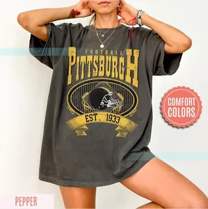 Pittsburgh Football Comfort Colors T-Shirt, Vintage Unisex Pittsburgh Crewneck,Gift for Football Fan,Oversized Pittsburgh T-Shirt FAR3 [Tshirt - Sweatshirt - Hoodie]