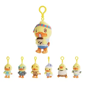 B.Duck Working Series Plush Keychain - Cute Squishies Bag Charm, Plush Toys, Posture Pals Style with Various Outfits, Girly Gifts for Grown Ups