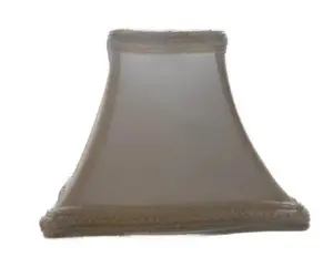 32077 Cream Inverted Square Clip-On Chandelier Shade – 3½" Top, 4" Bottom, 4½" Height