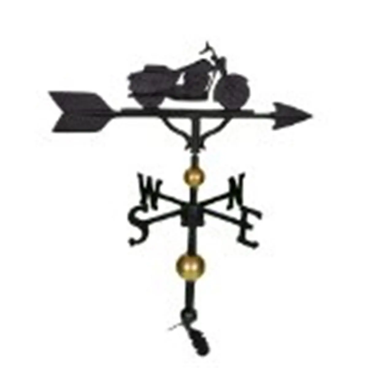 212 MAIN Deluxe 32 In. Black Cast Aluminum Motorcycle Weathervane - Arrow Shape, Adjustable Base