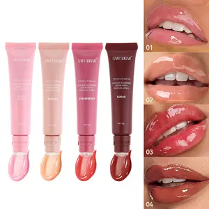 Sam Sugar Hydrating Liquid Lip Gloss, Glossy, Essence Infused, Nude Color, Shimmer Finish, Reduces Fine Lines, Autumn Winter Lip Care