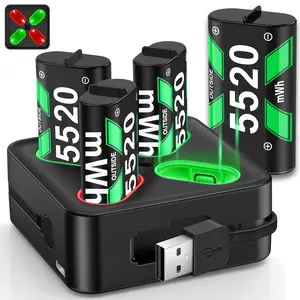 Charger for Rechargeable Xbox One Controller Battery Pack with 4x5520mWh Batteries for Xbox One S/Xbox One X/Xbox One Elite, Battery Charger Station for Xbox Series X|S