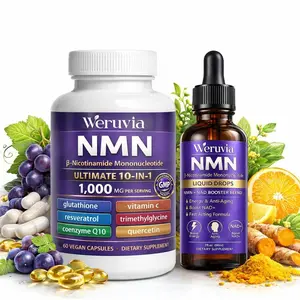 NMN 1000mg Supplement & Liquid Drops Set | NAD+ Support Formula with Resveratrol, Glutathione & Vitamin C | Daily Wellness & Energy Support | Non-GMO