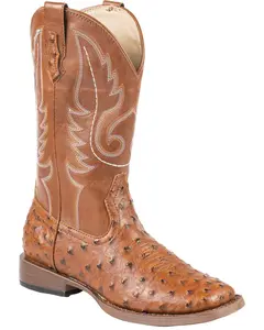 Men's Men'S Faux Ostrich Cowboy Boot Broad Square Toe - 09-020-1900-0807 Ta