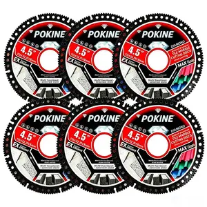 POKINE 4.5" diamond wheels for angle grinders | 3/6/9/12 sets. Dry-cut ultra-thin disc cuts granite, marble and ceramic, sharp & sturdy for home improvement.