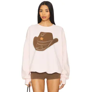 The Laundry Room Rhinestone Cowgirl Jumper Sweatshirt in Blush Pink